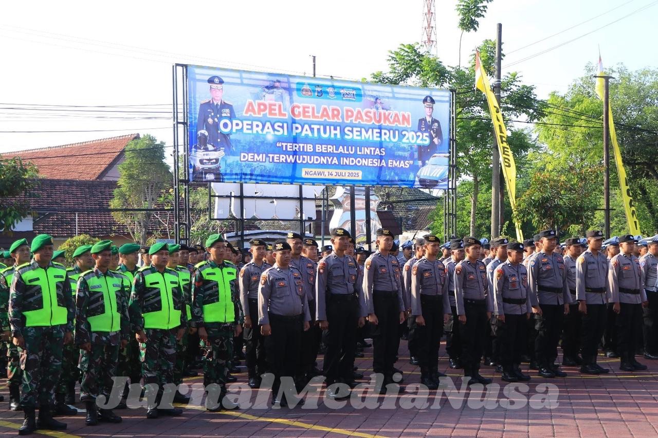 Polres Ngawi Gelar Apel Operasi Patuh Semeru 2025, Fokus Tekan Pelanggaran Lalu Lintas