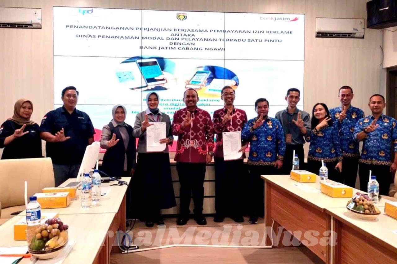 DPMPTSP Ngawi Gandeng Bank Jatim Digitalisasi Pembayaran Izin Reklame